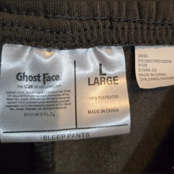 Ghost Face Scream Lg Faded Black/Dark Gray Sweat Pants Unisex Rare LG Y2K - Picture 3 of 4
